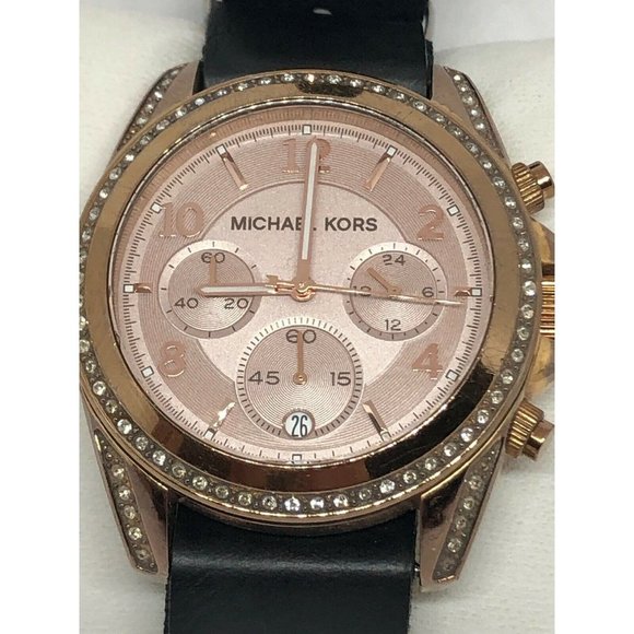 MICHAEL KORS MK5943 Women\'s Leather Analog Rose Di main image 7